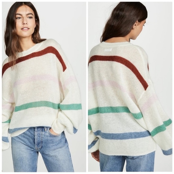 New ANINE BING Lydia Stripe Wool Sweater - Picture 8 of 14